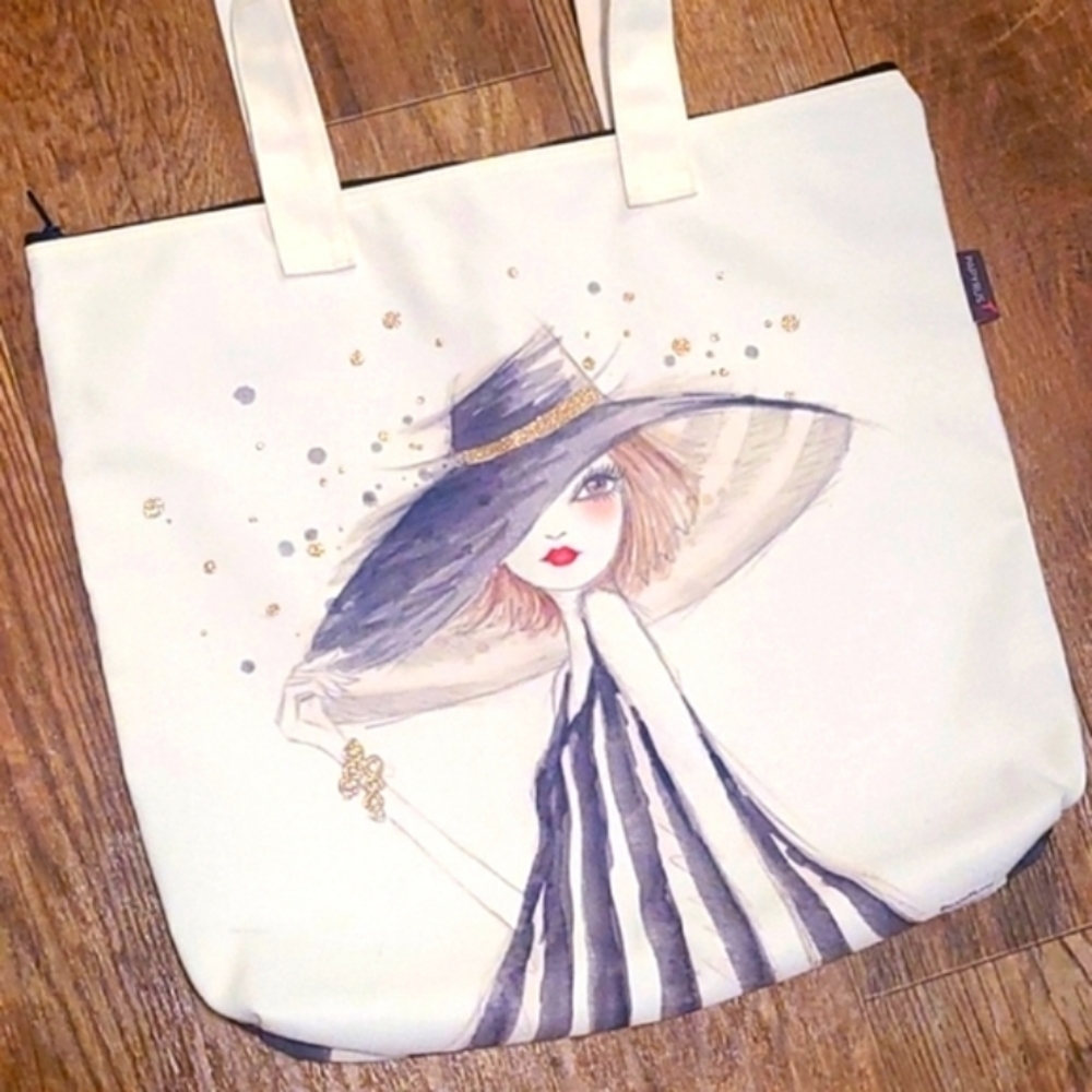 NWT! Papyrus Bella Pilar Fashion Girl Glitter Canvas Bag Purse